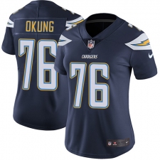 Women's Nike Los Angeles Chargers #76 Russell Okung Elite Navy Blue Team Color NFL Jersey