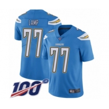 Men's Los Angeles Chargers #77 Forrest Lamp Electric Blue Alternate Vapor Untouchable Limited Player 100th Season Football Jersey