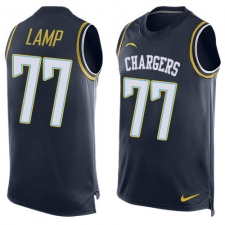 Men's Nike Los Angeles Chargers #77 Forrest Lamp Limited Navy Blue Player Name & Number Tank Top NFL Jersey