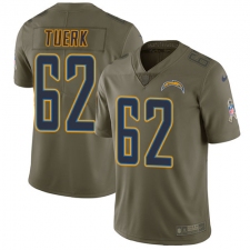 Youth Nike Los Angeles Chargers #62 Max Tuerk Limited Olive 2017 Salute to Service NFL Jersey