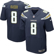 Men's Nike Los Angeles Chargers #8 Drew Kaser Elite Navy Blue Team Color NFL Jersey