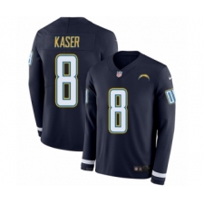 Men's Nike Los Angeles Chargers #8 Drew Kaser Limited Navy Blue Therma Long Sleeve NFL Jersey