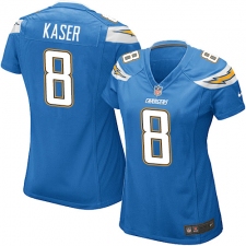 Women's Nike Los Angeles Chargers #8 Drew Kaser Game Electric Blue Alternate NFL Jersey
