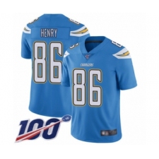Men's Los Angeles Chargers #86 Hunter Henry Electric Blue Alternate Vapor Untouchable Limited Player 100th Season Football Jersey