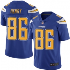 Men's Nike Los Angeles Chargers #86 Hunter Henry Elite Electric Blue Rush Vapor Untouchable NFL Jersey