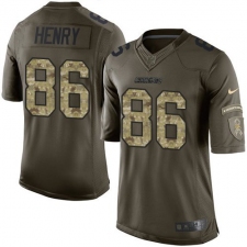 Men's Nike Los Angeles Chargers #86 Hunter Henry Elite Green Salute to Service NFL Jersey
