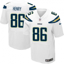 Men's Nike Los Angeles Chargers #86 Hunter Henry Elite White NFL Jersey