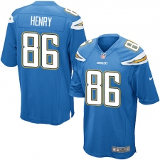 Men's Nike Los Angeles Chargers #86 Hunter Henry Game Electric Blue Alternate NFL Jersey