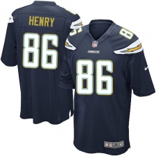 Men's Nike Los Angeles Chargers #86 Hunter Henry Game Navy Blue Team Color NFL Jersey