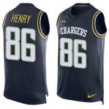 Men's Nike Los Angeles Chargers #86 Hunter Henry Limited Navy Blue Player Name & Number Tank Top NFL Jersey