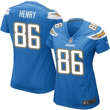 Women's Nike Los Angeles Chargers #86 Hunter Henry Game Electric Blue Alternate NFL Jersey