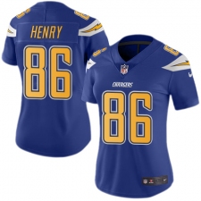 Women's Nike Los Angeles Chargers #86 Hunter Henry Limited Electric Blue Rush Vapor Untouchable NFL Jersey