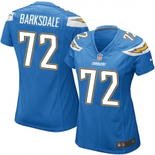 Women's Nike Los Angeles Chargers #72 Joe Barksdale Game Electric Blue Alternate NFL Jersey