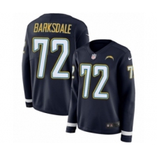Women's Nike Los Angeles Chargers #72 Joe Barksdale Limited Navy Blue Therma Long Sleeve NFL Jersey