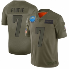 Men's Los Angeles Chargers #7 Doug Flutie Limited Camo 2019 Salute to Service Football Jersey