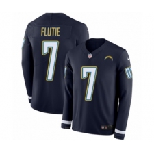 Men's Nike Los Angeles Chargers #7 Doug Flutie Limited Navy Blue Therma Long Sleeve NFL Jersey