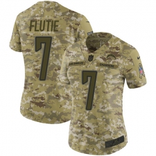 Women's Nike Los Angeles Chargers #7 Doug Flutie Limited Camo 2018 Salute to Service NFL Jersey