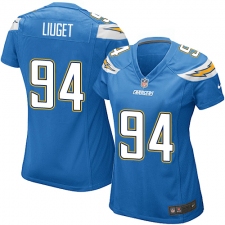 Women's Nike Los Angeles Chargers #94 Corey Liuget Game Electric Blue Alternate NFL Jersey