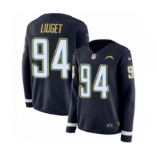 Women's Nike Los Angeles Chargers #94 Corey Liuget Limited Navy Blue Therma Long Sleeve NFL Jersey