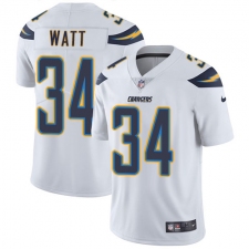 Men's Nike Los Angeles Chargers #34 Derek Watt White Vapor Untouchable Limited Player NFL Jersey