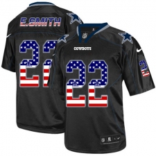 Men's Nike Dallas Cowboys #22 Emmitt Smith Elite Black USA Flag Fashion NFL Jersey