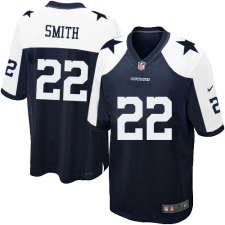 Men's Nike Dallas Cowboys #22 Emmitt Smith Game Navy Blue Throwback Alternate NFL Jersey
