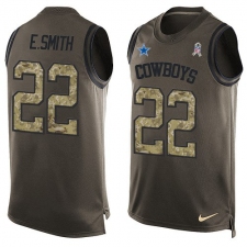 Men's Nike Dallas Cowboys #22 Emmitt Smith Limited Green Salute to Service Tank Top NFL Jersey