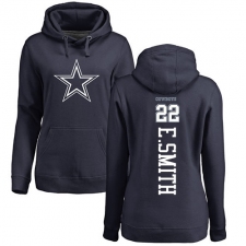 NFL Women's Nike Dallas Cowboys #22 Emmitt Smith Navy Blue Backer Pullover Hoodie
