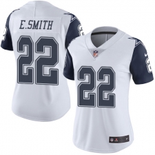 Women's Nike Dallas Cowboys #22 Emmitt Smith Limited White Rush Vapor Untouchable NFL Jersey