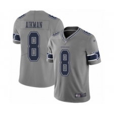 Men's Dallas Cowboys #8 Troy Aikman Limited Gray Inverted Legend Football Jersey
