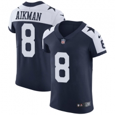 Men's Nike Dallas Cowboys #8 Troy Aikman Navy Blue Throwback Alternate Vapor Untouchable Elite Player NFL Jersey