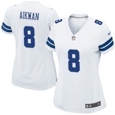 Women's Nike Dallas Cowboys #8 Troy Aikman Game White NFL Jersey