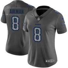 Women's Nike Dallas Cowboys #8 Troy Aikman Gray Static Vapor Untouchable Limited NFL Jersey