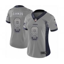 Women's Nike Dallas Cowboys #8 Troy Aikman Limited Gray Rush Drift Fashion NFL Jersey