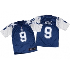 Men's Nike Dallas Cowboys #9 Tony Romo Elite Navy/White Throwback NFL Jersey