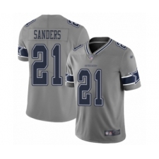 Men's Dallas Cowboys #21 Deion Sanders Limited Gray Inverted Legend Football Jersey