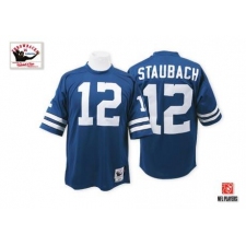 Mitchell and Ness Dallas Cowboys #12 Roger Staubach Authentic Navy Blue Throwback NFL Jersey