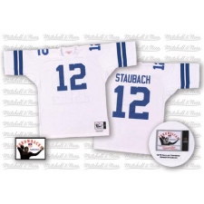Mitchell and Ness Dallas Cowboys #12 Roger Staubach Authentic White Throwback NFL Jersey