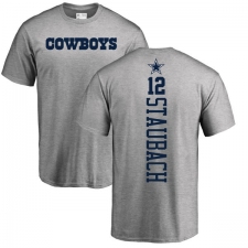 NFL Nike Dallas Cowboys #12 Roger Staubach Ash Backer T-Shirt