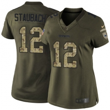 Women's Nike Dallas Cowboys #12 Roger Staubach Elite Green Salute to Service NFL Jersey