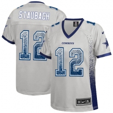 Women's Nike Dallas Cowboys #12 Roger Staubach Elite Grey Drift Fashion NFL Jersey