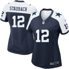 Women's Nike Dallas Cowboys #12 Roger Staubach Game Navy Blue Throwback Alternate NFL Jersey