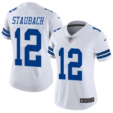 Women's Nike Dallas Cowboys #12 Roger Staubach White Vapor Untouchable Limited Player NFL Jersey