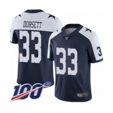 Men's Dallas Cowboys #33 Tony Dorsett Navy Blue Throwback Alternate Vapor Untouchable Limited Player 100th Season Football Jersey