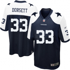 Men's Nike Dallas Cowboys #33 Tony Dorsett Game Navy Blue Throwback Alternate NFL Jersey