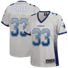 Women's Nike Dallas Cowboys #33 Tony Dorsett Elite Grey Drift Fashion NFL Jersey
