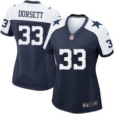 Women's Nike Dallas Cowboys #33 Tony Dorsett Game Navy Blue Throwback Alternate NFL Jersey