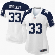 Women's Nike Dallas Cowboys #33 Tony Dorsett Limited White Throwback Alternate NFL Jersey