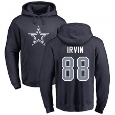 NFL Nike Dallas Cowboys #88 Michael Irvin Navy Blue Name & Number Logo Pullover Hoodie