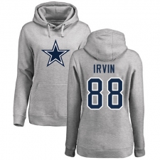 NFL Women's Nike Dallas Cowboys #88 Michael Irvin Ash Name & Number Logo Pullover Hoodie